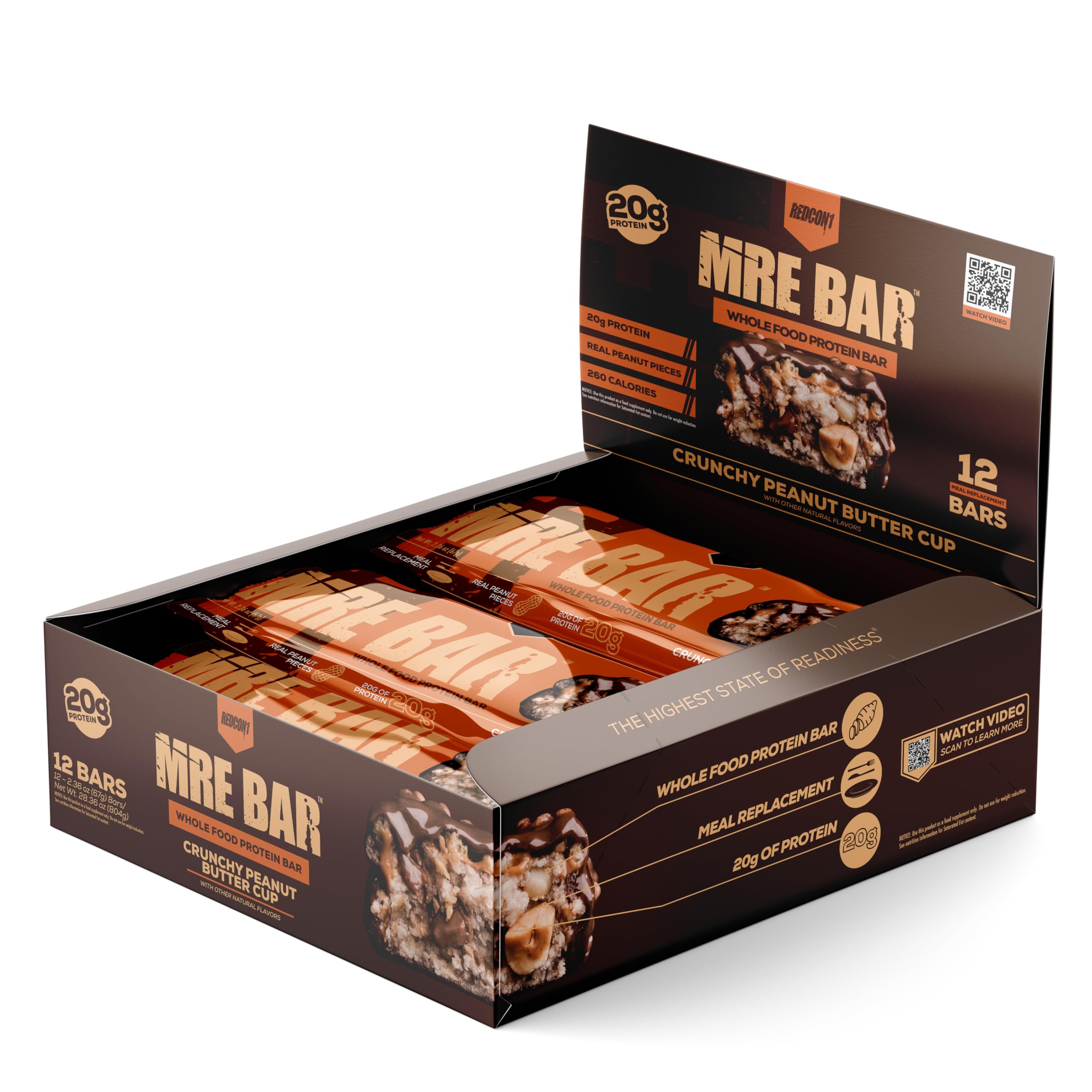 Box Redcon1 MRE Bar (Crunchy Peanut Butter Cup)