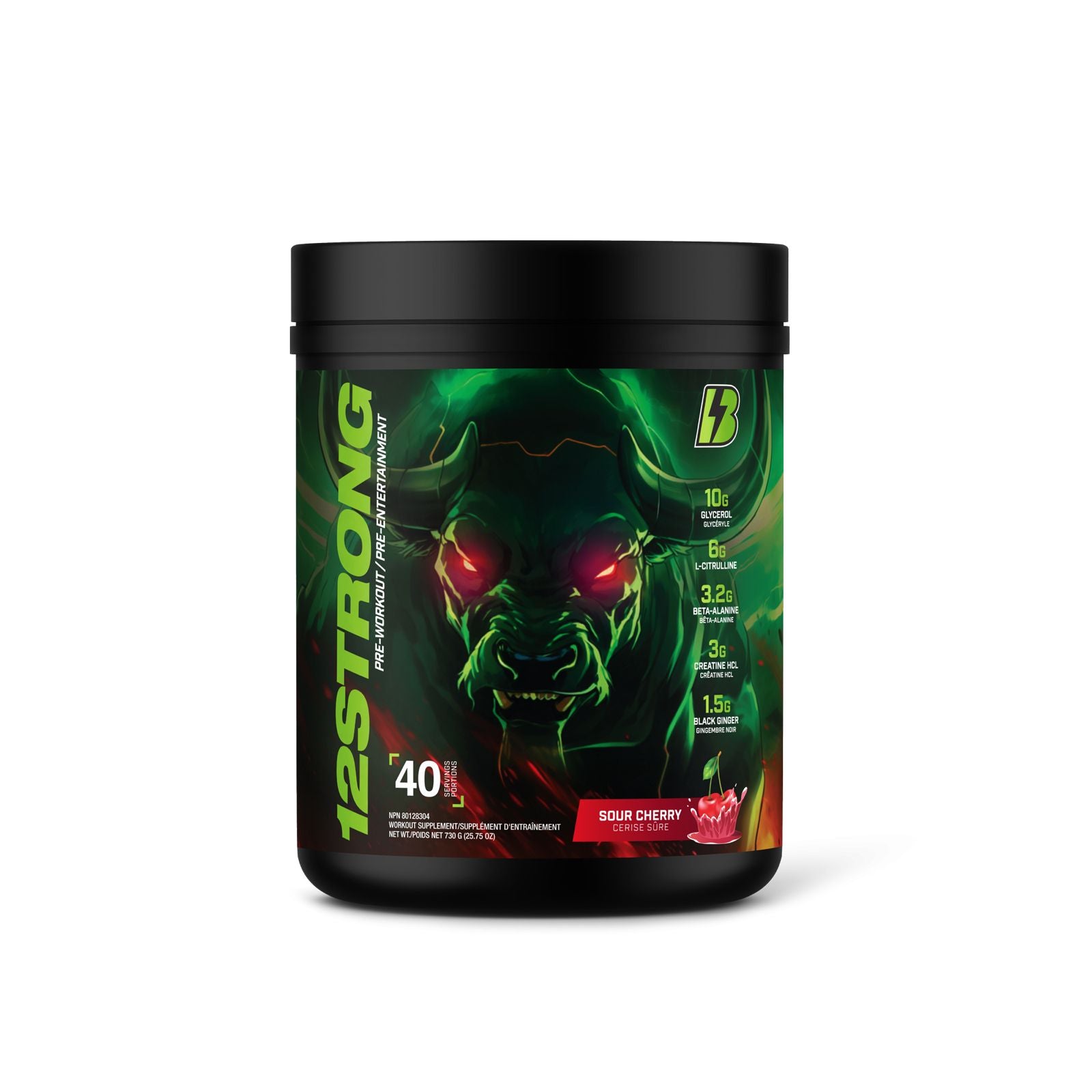 Bull Nutrition 12 Strong Pre-Workout (Sour Cherry)